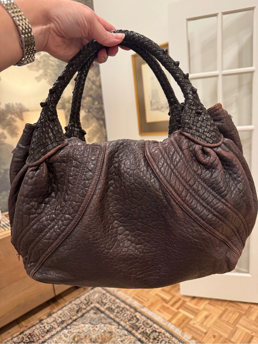 Classic 100% authentic large vintage Leather Fendi Spy bag - Picture 2 of 12